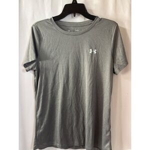 Under Armour Womens HeatGear Loose Fit Short Sleeve Tee Heather Gray Large LG